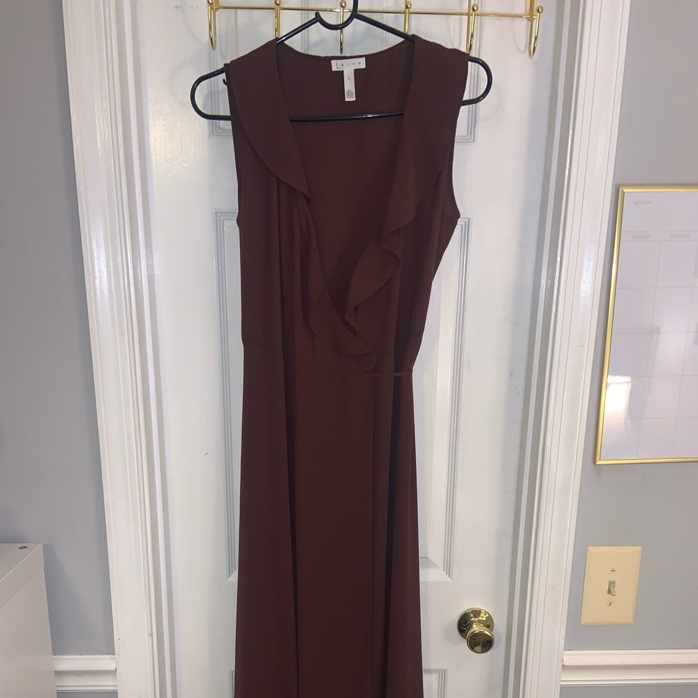 Sleeveless Long Maroon Maxi dress
